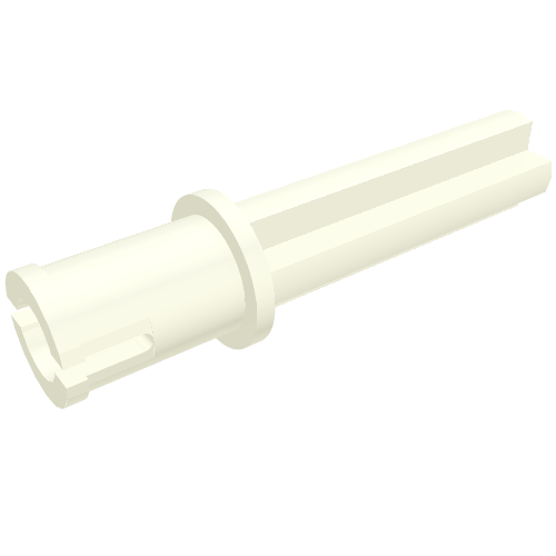 White LEGO Technic Axle 2L with Pin without Friction Ridges, part 65249.