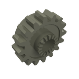 Dark grey LEGO Technic Gear 16 Tooth with Clutch, showing the main gear and central splined clutch.