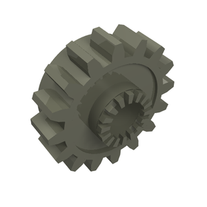 Dark grey LEGO Technic Gear 16 Tooth with Clutch, showing the main gear and central splined clutch.
