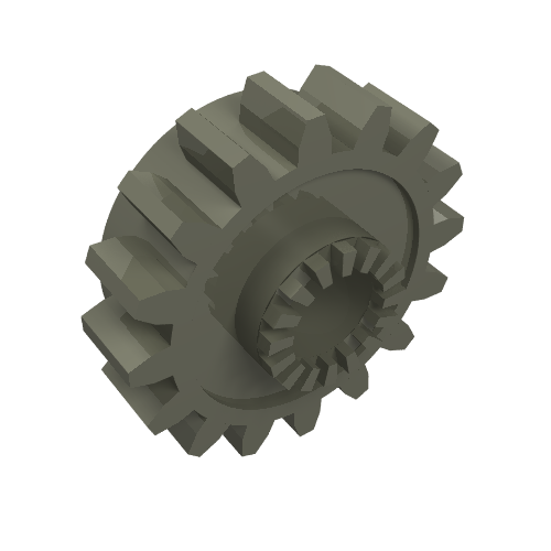 Dark grey LEGO Technic Gear 16 Tooth with Clutch, showing the main gear and central splined clutch.