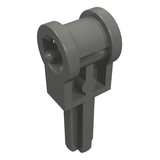 Dark gray LEGO Technic Axle 2L with Reverser Handle Axle Connector 6553, featuring a cylindrical body and lower handle.