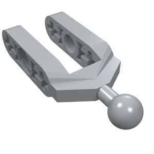 Light gray LEGO Technic 6572 Steering Knuckle Arm with Tow Ball, showing two arms with Technic holes.