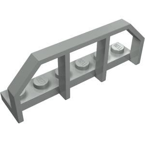 A light gray LEGO 6583 modified 1x6 plate with train wagon end or fence element, viewed from an angle.
