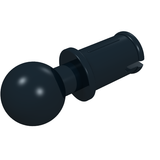 Dark grey LEGO Technic Pin 6628b, featuring friction ridges on its shaft and a spherical tow ball.