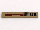 Tan LEGO 1x6 tile with black and dark brown Vulture Droid design, part of Set 7660.