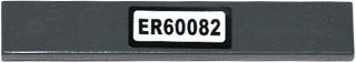 Dark gray LEGO 1x6 tile with a white sticker displaying 'ER60082' in black text.