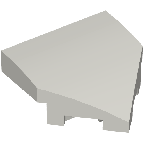 Light grey LEGO 66956 Wedge 2 x 2 x 2/3 Pointed brick, shown from an isometric view.