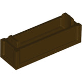 Dark brown LEGO 69066 container, box 1 x 3 x 2/3 with a top opening, shown from an isometric view.