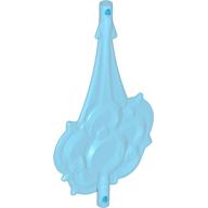Light blue translucent LEGO part, a rounded, tapered wave, cloud, or smoke element with bar ends.