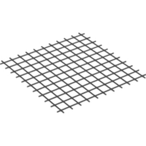 Black LEGO 10x10 square string net with a grid pattern, viewed diagonally against a white background.