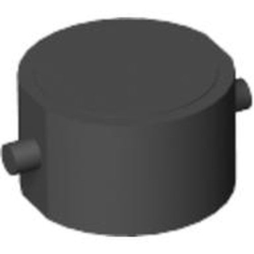 Dark gray LEGO cylindrical magnet with studs on the sides.
