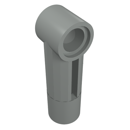 Gray LEGO Technic Shock Absorber 6.5L Cylinder, a connector part with an angled hollow top and slot.