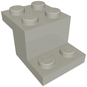 Light gray LEGO bracket part 73562, a 3x2x1 1/3 piece with a bottom stud holder.