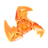 Trans-orange LEGO Minifigure Weapon Shuriken Throwing Star 73766a, featuring jagged edges and an internal energy effect.
