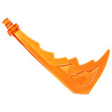 Orange translucent LEGO katana weapon with a jagged blade and a trailing energy effect.
