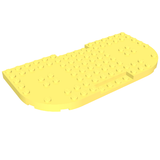 Yellow LEGO 74166 Brick, Modified 8x16 with 1x4 indentations, 2 rounded corners, and studs.