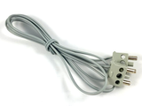 Light gray LEGO 766c92 electric wire, 92 studs long, with two 2-prong connectors, coiled on a white background.