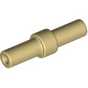 A single tan LEGO Bar 2L with Stop Ring, a cylindrical piece with a wider ring in the middle, against a white background.