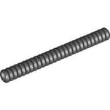 Dark grey LEGO Hose, Ribbed 7mm D., 9L / 7.2cm, part 78c09, shown horizontally on a white background.