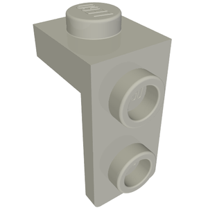 A light gray LEGO 79389 Bracket 1 x 1 - 1 x 2 piece, with a single stud on top and two studs on the side.