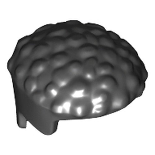 LEGO 79688 dark grey minifigure hair, coiled texture on top, smooth straight sides.