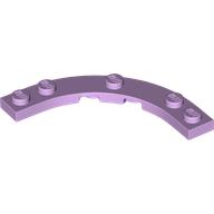 Light purple LEGO 5x5 round corner macaroni plate with studs, curved shape on white background.