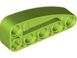 LEGO 80286 lime green Technic Modified L-Shape Quarter Ellipse Thick 2 x 5 liftarm piece.