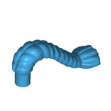 Light blue LEGO minifigure helmet braid/tassel piece 80681, curved with ribbed texture.