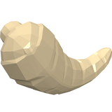 LEGO 86058 Tauntaun / Wampa right horn piece in tan, with a low-polygon design.