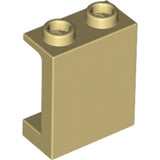 Tan LEGO 87552 panel 1x2x2 with side supports and hollow studs.
