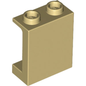 Tan LEGO 87552 panel 1x2x2 with side supports and hollow studs.