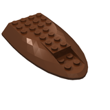 Brown LEGO 87615 Aircraft Fuselage Aft Section Curved Top 6 x 10 with studs.