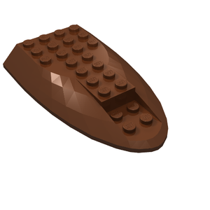 Brown LEGO 87615 Aircraft Fuselage Aft Section Curved Top 6 x 10 with studs.