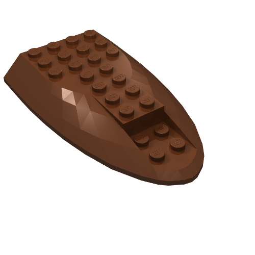 Brown LEGO 87615 Aircraft Fuselage Aft Section Curved Top 6 x 10 with studs.