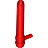 Red LEGO 87617 Cylinder 1 x 5 1/2 with Bar Handle, a friction cylinder component.