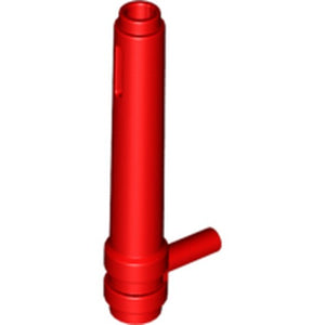 Red LEGO 87617 Cylinder 1 x 5 1/2 with Bar Handle, a friction cylinder component.