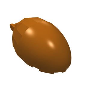 Brown LEGO 87752 Windscreen 6x4x2 Bubble Canopy with Bar Handle, smooth and curved, on a white background.