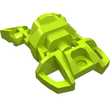 Lime green LEGO Bionicle Foot Small (part 87791) with an integrated axle connector, shown at an angle.
