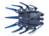 LEGO 87825pb02 Hero Factory spiked shield/armor piece, dark grey with translucent marbled blue spikes.