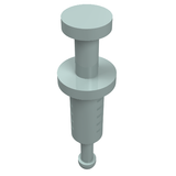 Light grey LEGO Minifigure Utensil Syringe (part 87989), featuring a cylindrical body, a movable plunger, and a small tip.