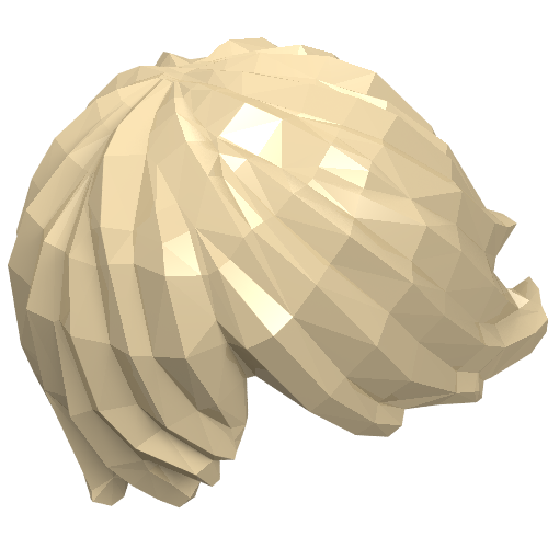 LEGO Minifigure Hair Tousled with Side Part, light nougat color, element 87991.