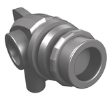 Grey LEGO Minifigure Weapon Space Ray Gun 87993, with a detailed textured barrel and handle.