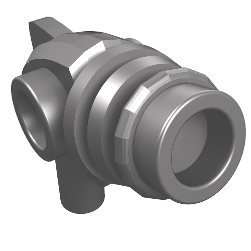 Grey LEGO Minifigure Weapon Space Ray Gun 87993, with a detailed textured barrel and handle.