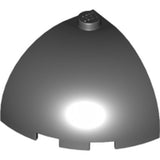 Dark gray LEGO 88293 Brick, Round Corner 3 x 3 x 2 Dome Top with a single stud on top.