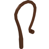 Brown LEGO Minifigure Weapon Whip 88704, bent flexible design, on white background.