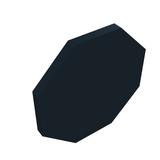 Dark grey LEGO 890 Road Sign 2 x 2 Octagon with Clip, angled view on white background.