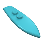 Light blue LEGO Minifigure Utensil Surfboard Standard 90397 with two studs on top, angled view.