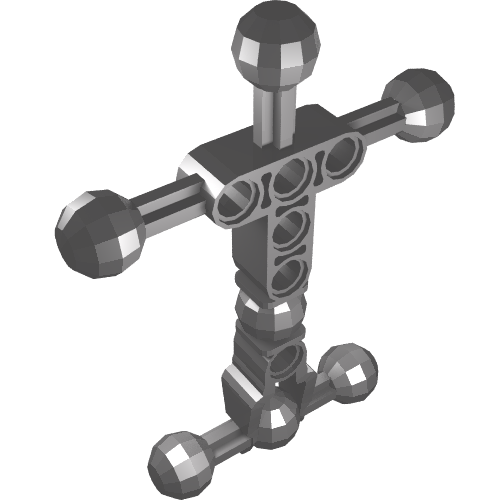 A dark gray LEGO 90626 Hero Factory Torso, Small with 7 Ball Joints, seen from an isometric view against a white background.