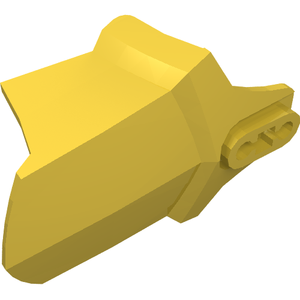 Yellow LEGO Hero Factory shoulder armor piece 90650, shown from an angled perspective.
