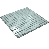 Light bluish grey LEGO 16x16 plate with studs, viewed from an angle on a white background.